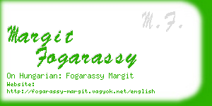 margit fogarassy business card